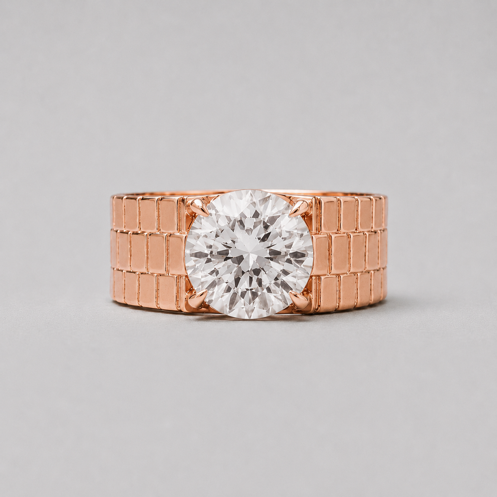 4 Ct. Men's Solitaire Ring in Lab Grown Diamonds (VS-EF)