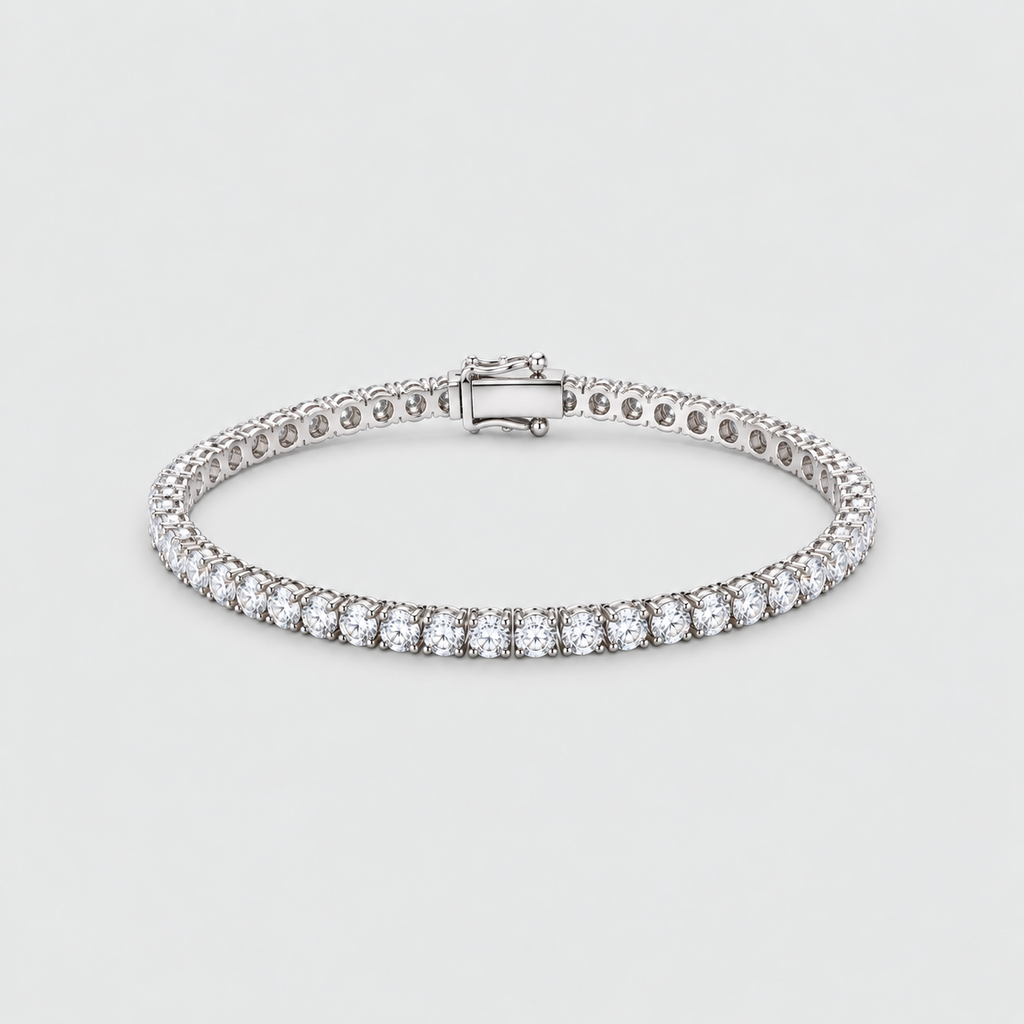 4.50 Ct. Lab Grown Diamond Men Tennis Bracelet Round Cut (EF/VVS-VS)