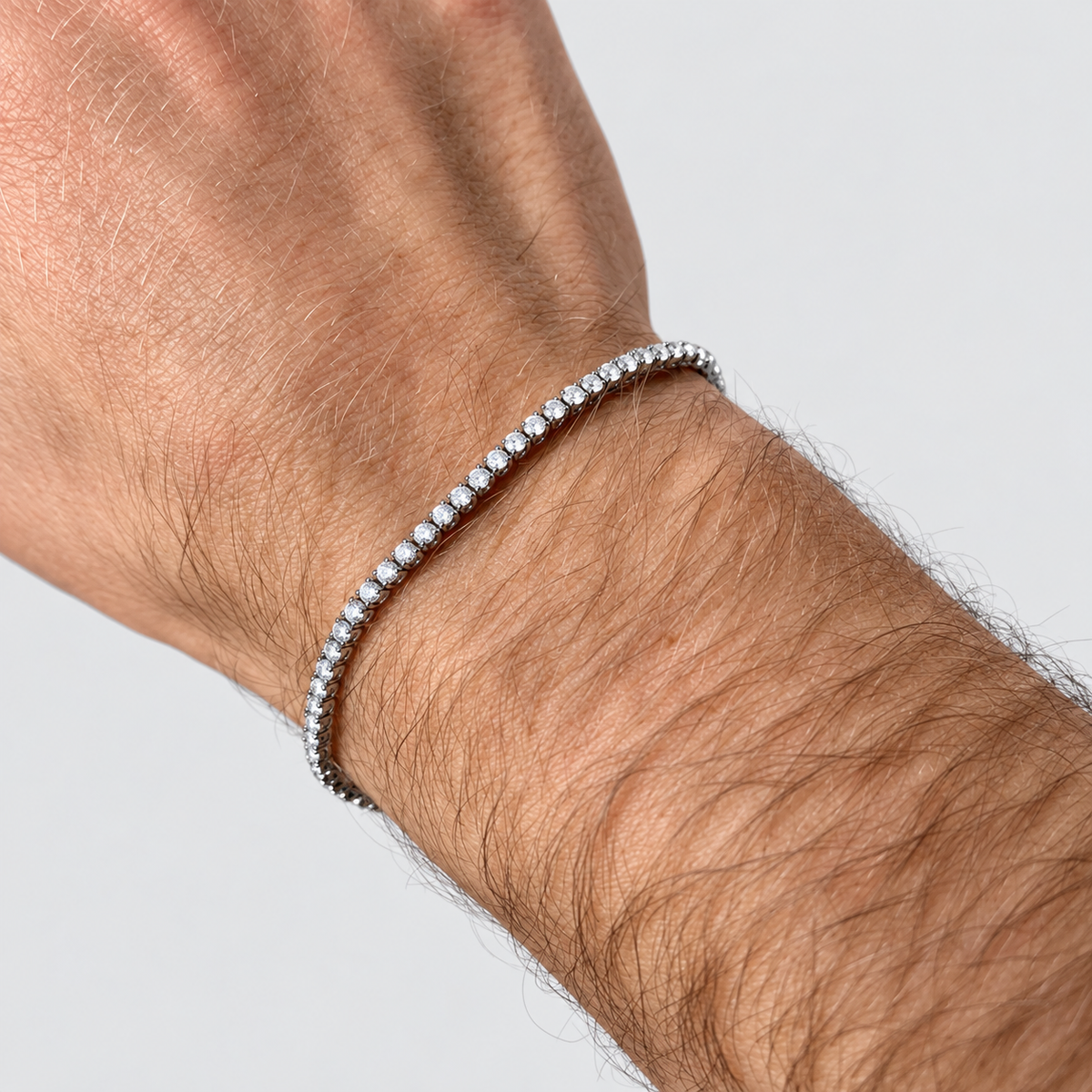 4.50 Ct. Lab Grown Diamond Men Tennis Bracelet Round Cut (EF/VVS-VS)