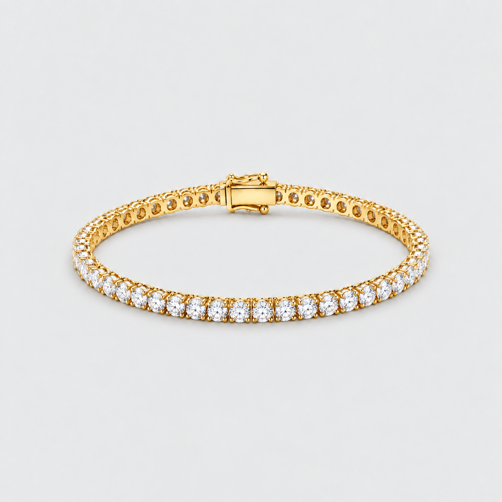 4.50 Ct. Lab Grown Diamond Men Tennis Bracelet Round Cut (EF/VVS-VS)