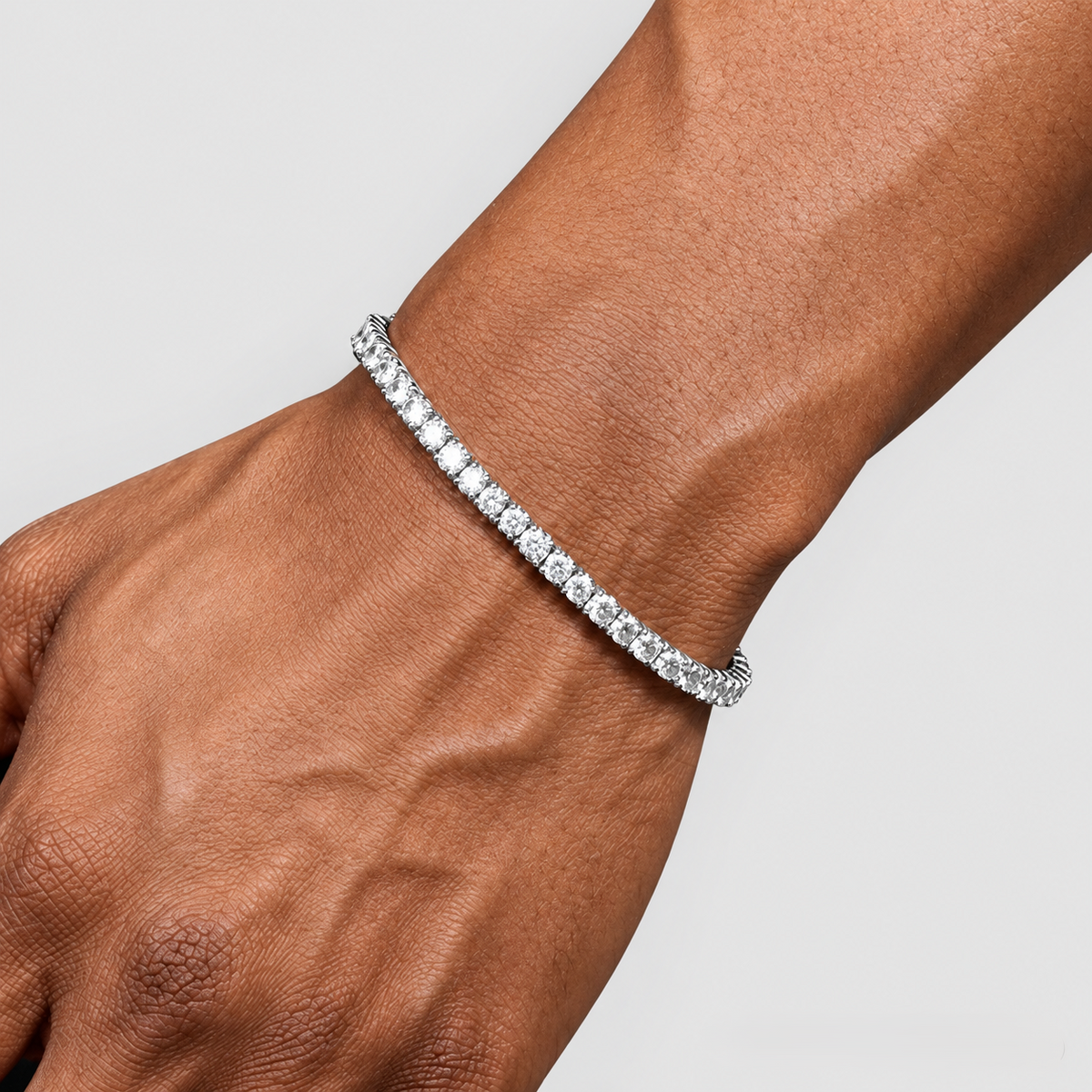 8.16 Ct. Lab Grown Diamond Round Cut Men Tennis Bracelet (EF/VVS-VS)