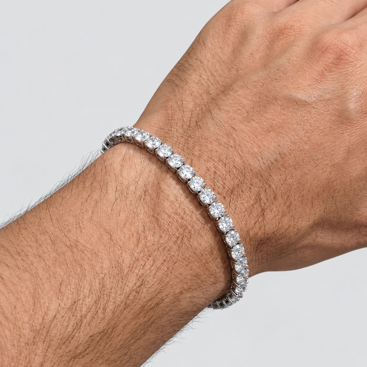 16 Ct. Lab Grown Diamond Round Cut Men Tennis Bracelet (EF/VVS-VS)
