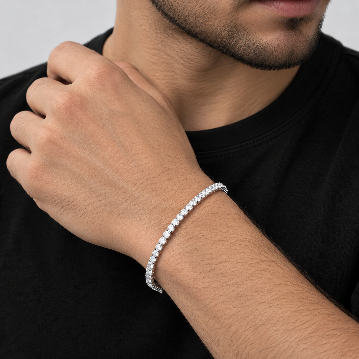 3.70 Ct. Lab Grown Diamond Men Tennis Bracelet (EF/VVS-VS)
