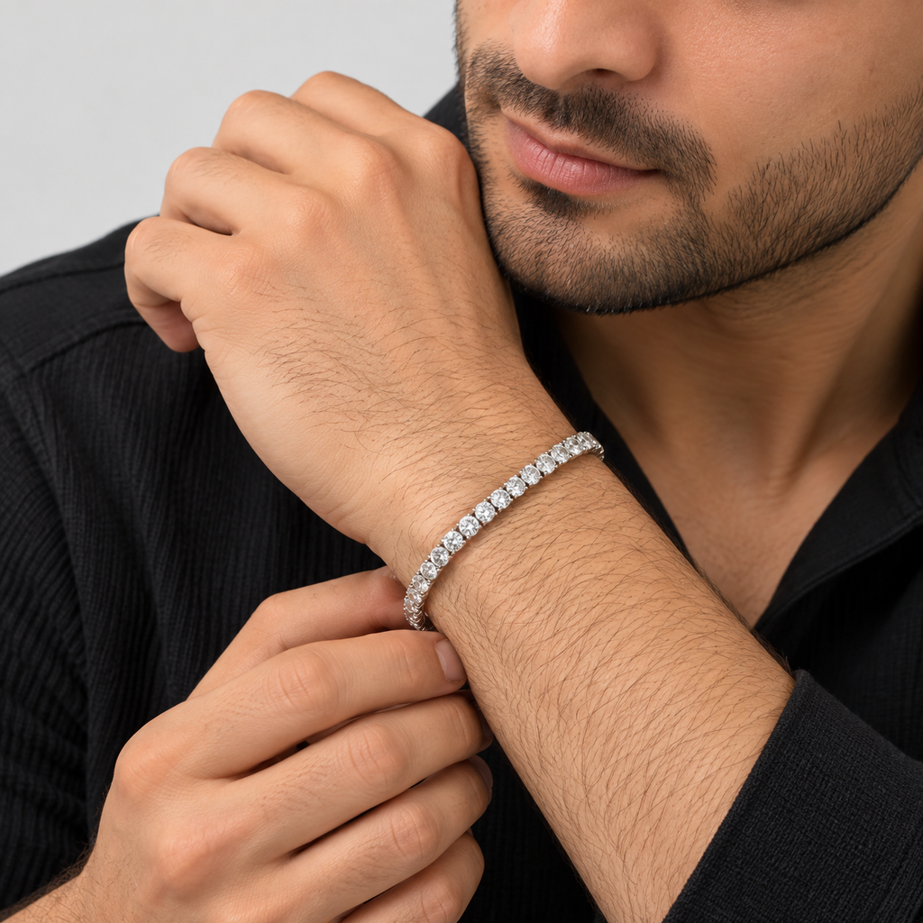 10 Ct. Lab Grown Diamond Men Tennis Bracelet (EF/VVS-VS)