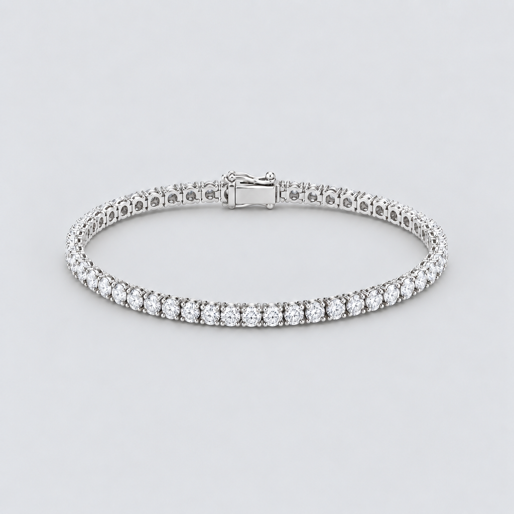 7.28 Ct. Lab Grown Diamond Round Cut Men Tennis Bracelet (EF/VVS-VS)