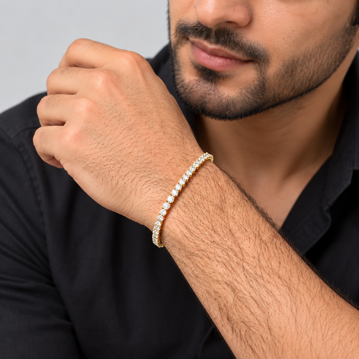 7.28 Ct. Lab Grown Diamond Round Cut Men Tennis Bracelet (EF/VVS-VS)