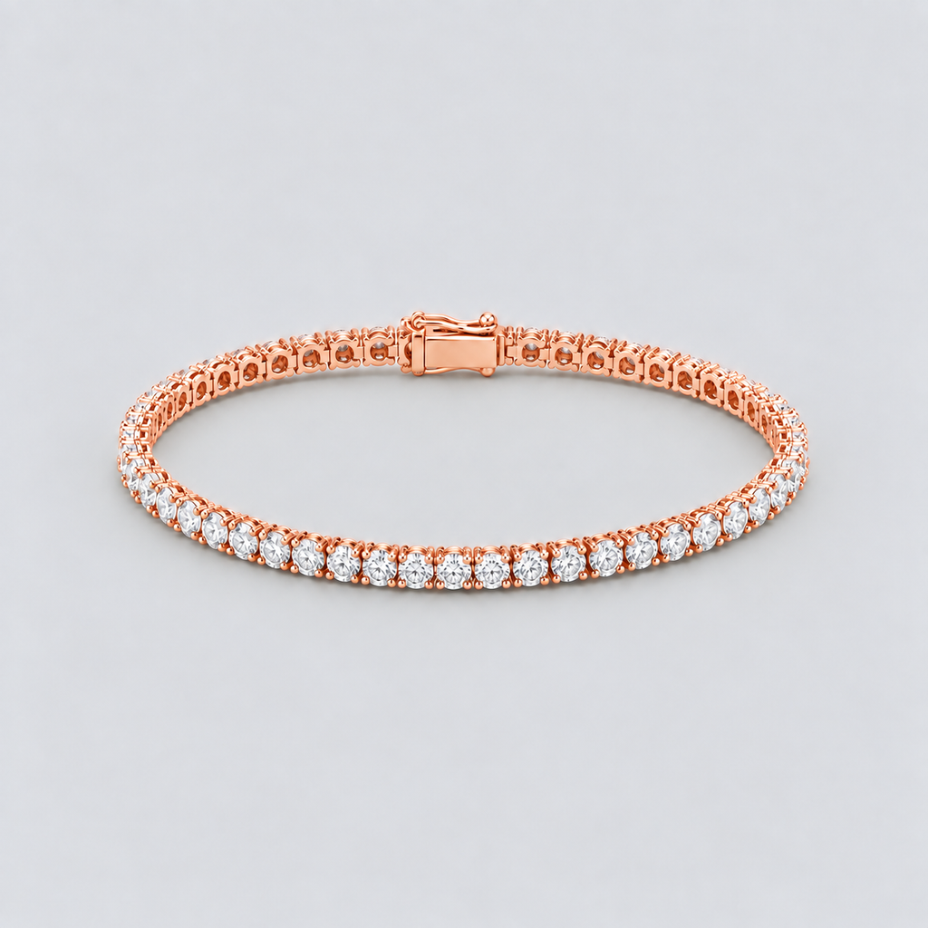 7.28 Ct. Lab Grown Diamond Round Cut Men Tennis Bracelet (EF/VVS-VS)