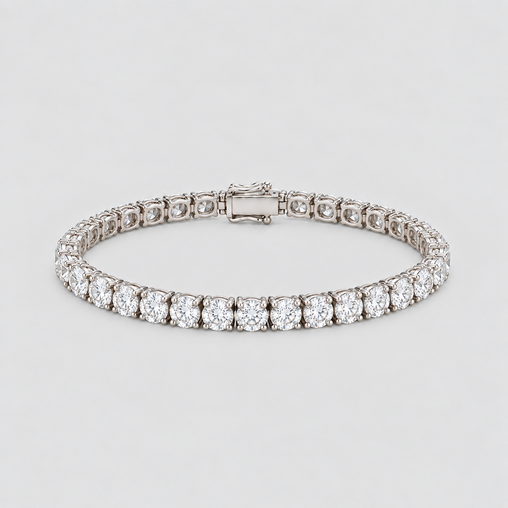 15 Ct. Lab Grown Diamond Men Tennis Bracelet Round Cut (EF/VVS-VS)