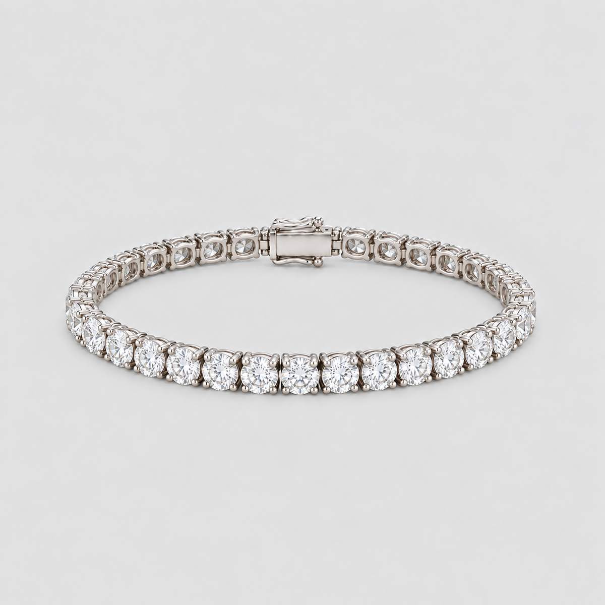 15 Ct. Lab Grown Diamond Men Tennis Bracelet Round Cut (EF/VVS-VS)