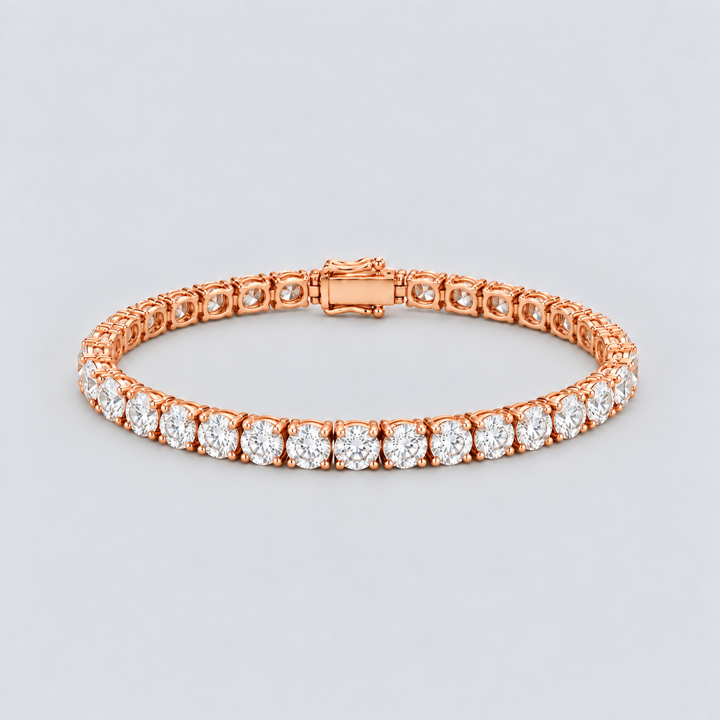 15 Ct. Lab Grown Diamond Men Tennis Bracelet Round Cut (EF/VVS-VS)
