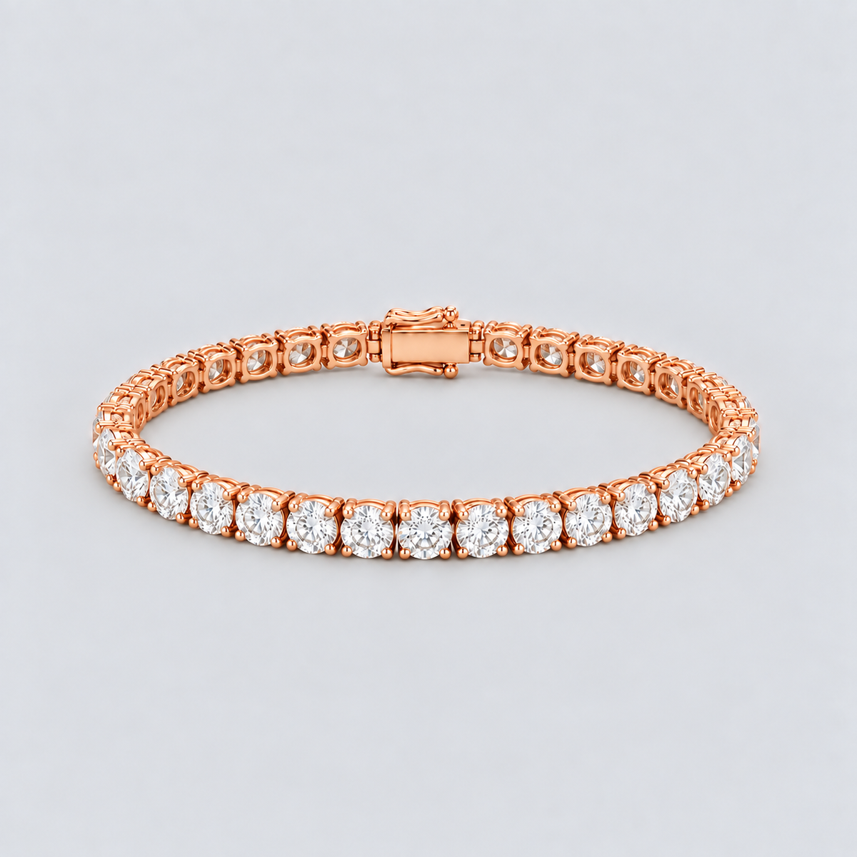 15 Ct. Lab Grown Diamond Men Tennis Bracelet Round Cut (EF/VVS-VS)