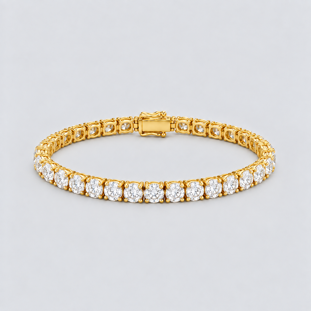 15 Ct. Lab Grown Diamond Men Tennis Bracelet Round Cut (EF/VVS-VS)