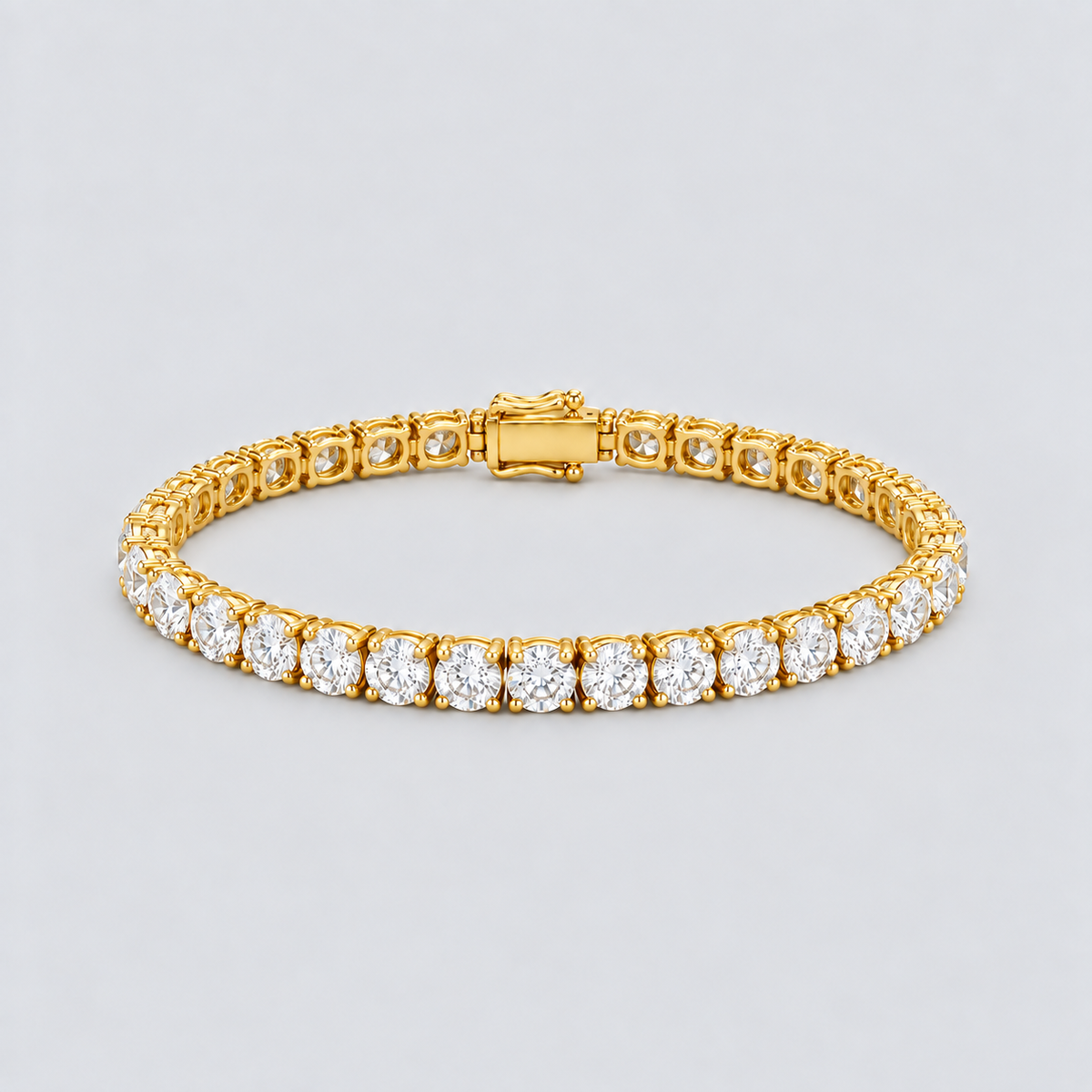 15 Ct. Lab Grown Diamond Men Tennis Bracelet Round Cut (EF/VVS-VS)
