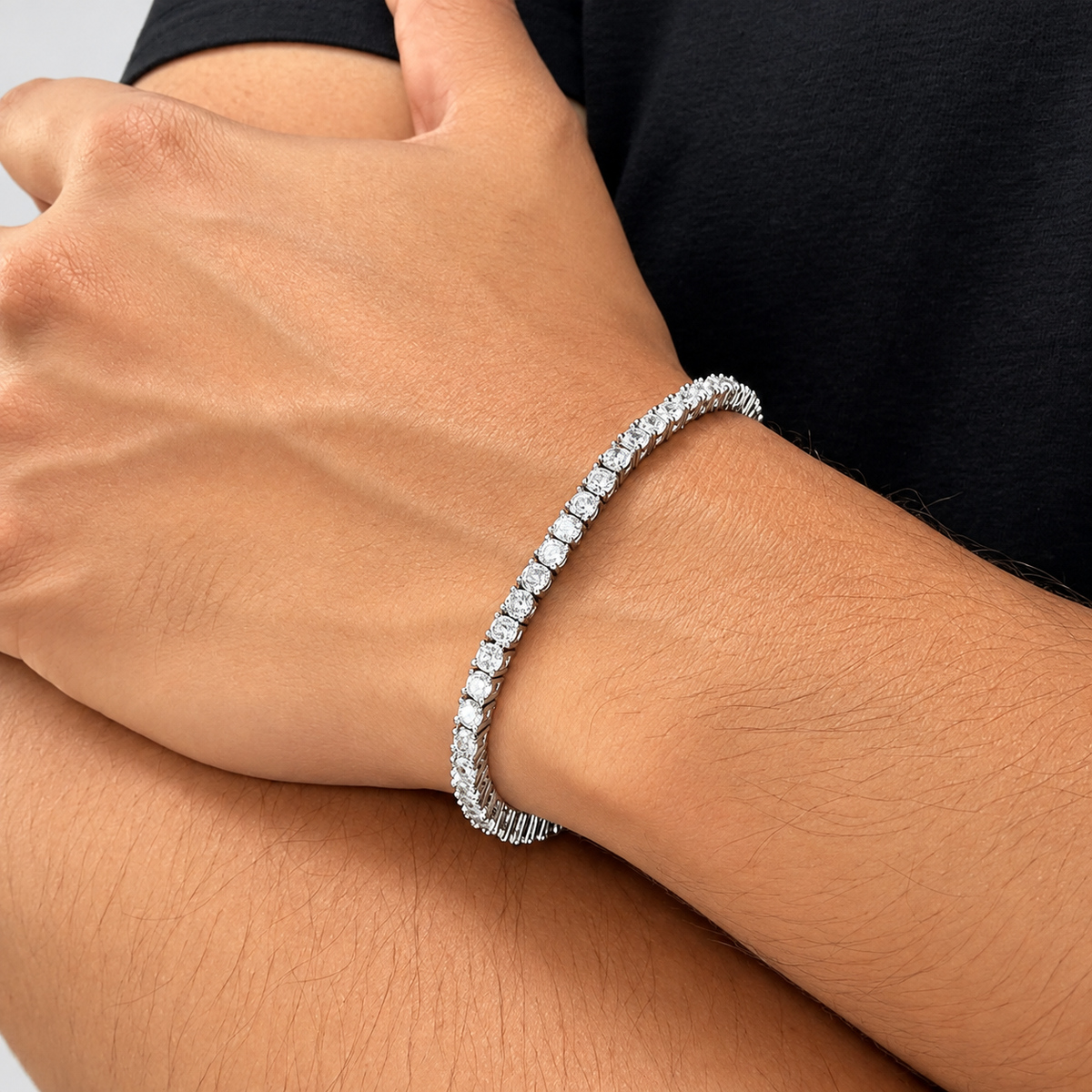 6 Ct. Lab Grown Diamond Round Cut Men Tennis Bracelet (EF/VVS-VS)