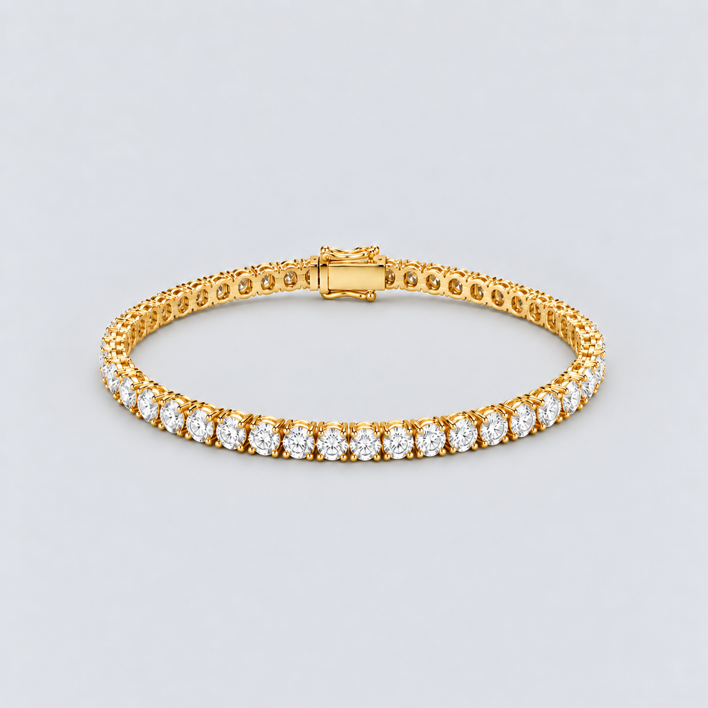 6 Ct. Lab Grown Diamond Round Cut Men Tennis Bracelet (EF/VVS-VS)
