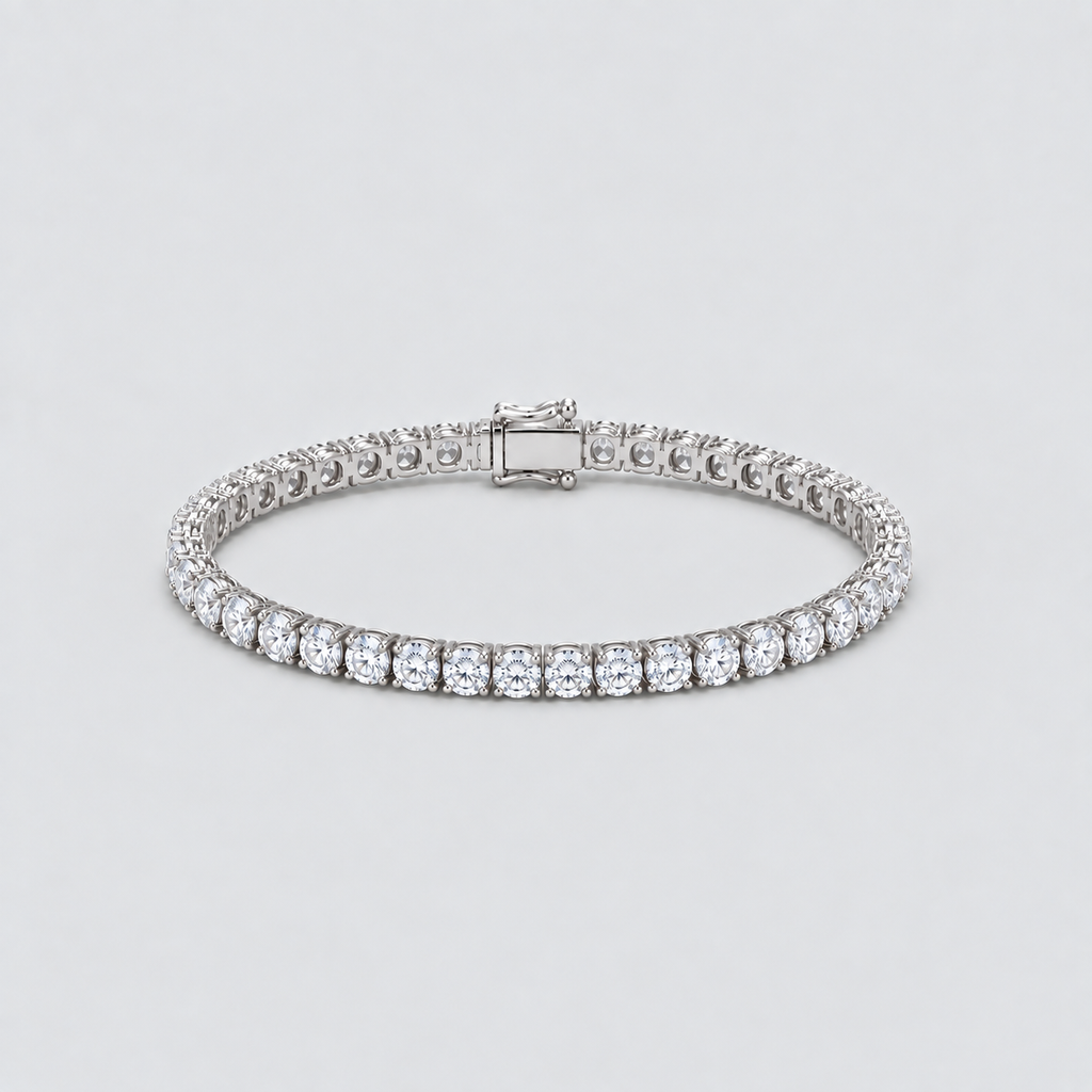 12.30 Ct. Lab Grown Diamond Round Men Tennis Bracelet (EF/VVS-VS)