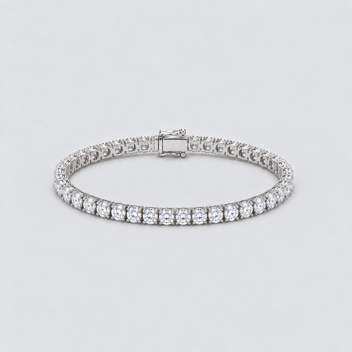 12.30 Ct. Lab Grown Diamond Round Men Tennis Bracelet (EF/VVS-VS)