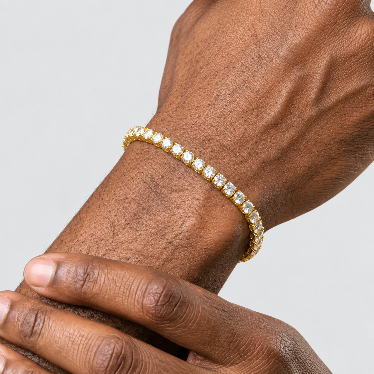 12.30 Ct. Lab Grown Diamond Round Men Tennis Bracelet (EF/VVS-VS)