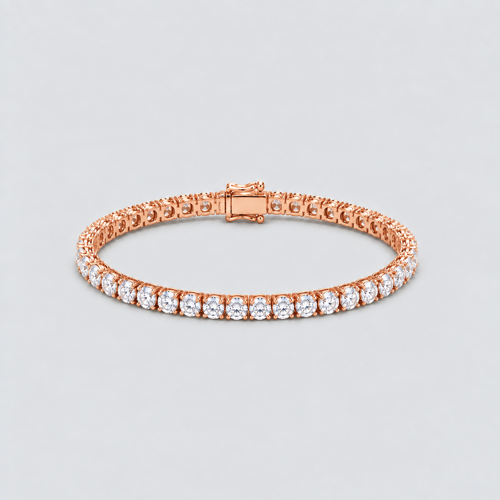 12.30 Ct. Lab Grown Diamond Round Men Tennis Bracelet (EF/VVS-VS)