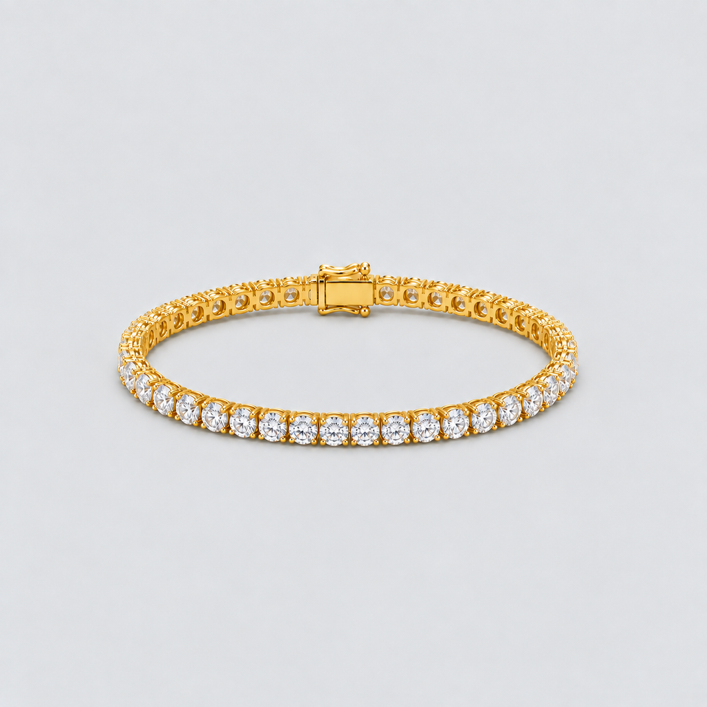 12.30 Ct. Lab Grown Diamond Round Men Tennis Bracelet (EF/VVS-VS)