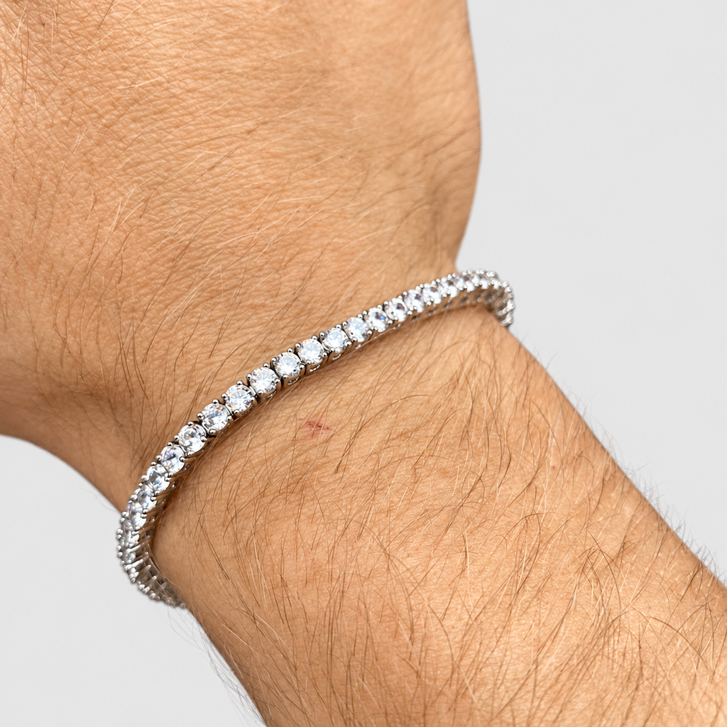 5.90 Ct. Lab Grown Diamond Round Cut Men Tennis Bracelet (EF/VVS-VS)