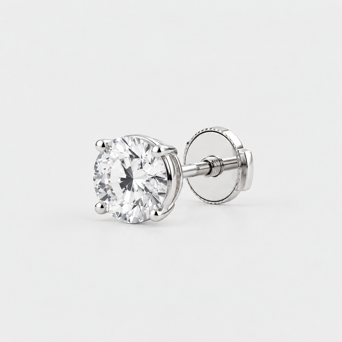 1 Ct. Lab-Grown Diamond Men's Stud Round Cut (VS-EF)