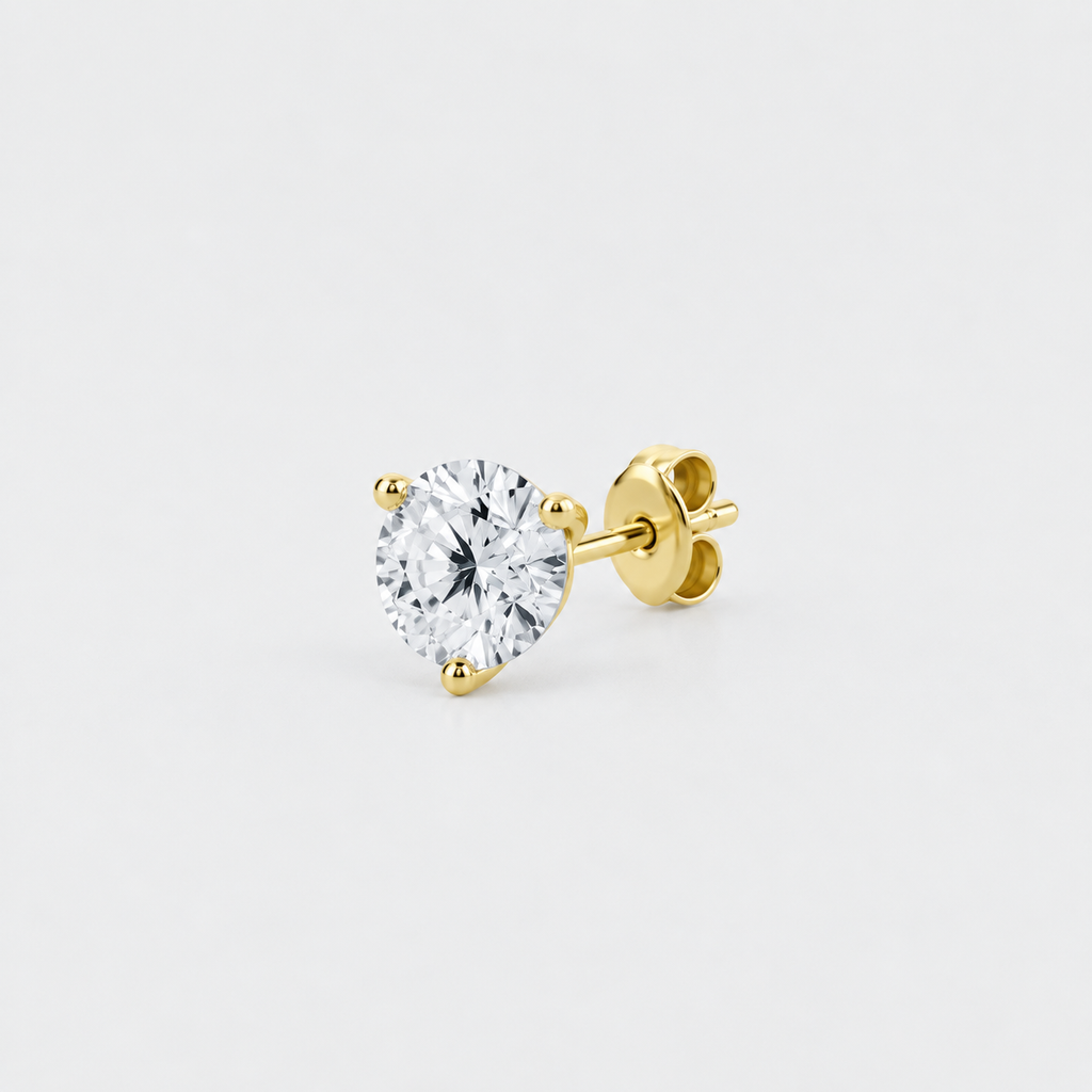 3 Ct. Lab-Grown Diamond Men Stud Three Prongs (VS-EF)