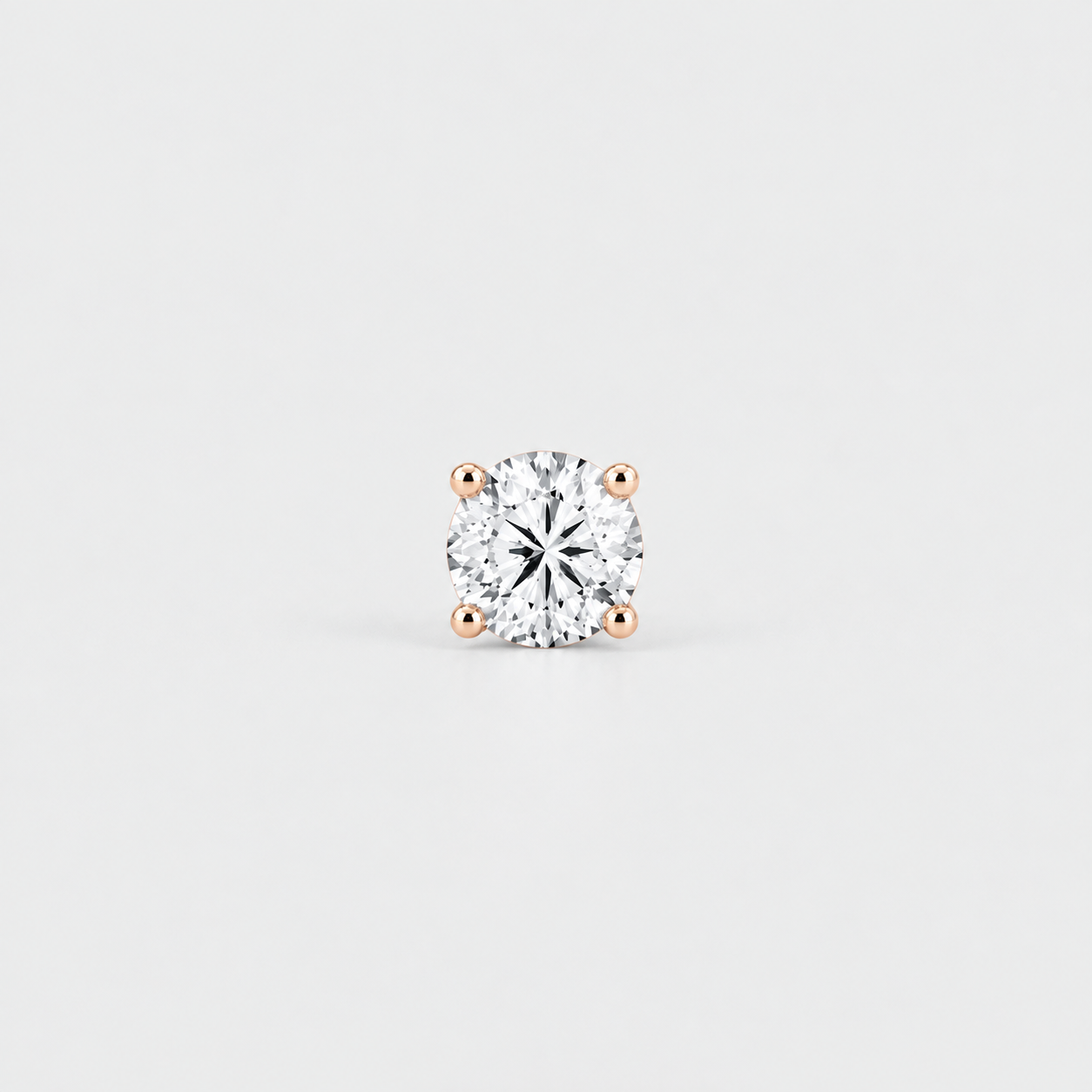 2 Ct. Lab-Grown Diamond Single Stud Round-Cut (VS-EF)