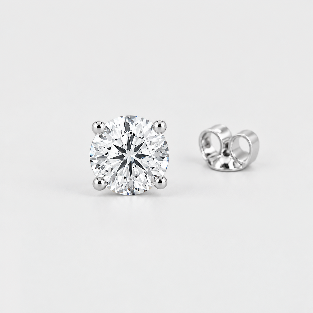 3 Ct. Lab Grown Diamond Stud Earrings Round-Cut (VS-EF)