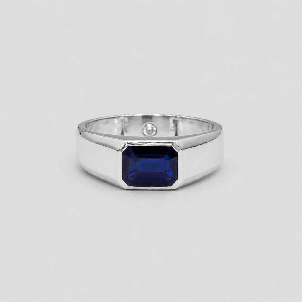 1.5 Ct. Men's Blue Sapphire Ring