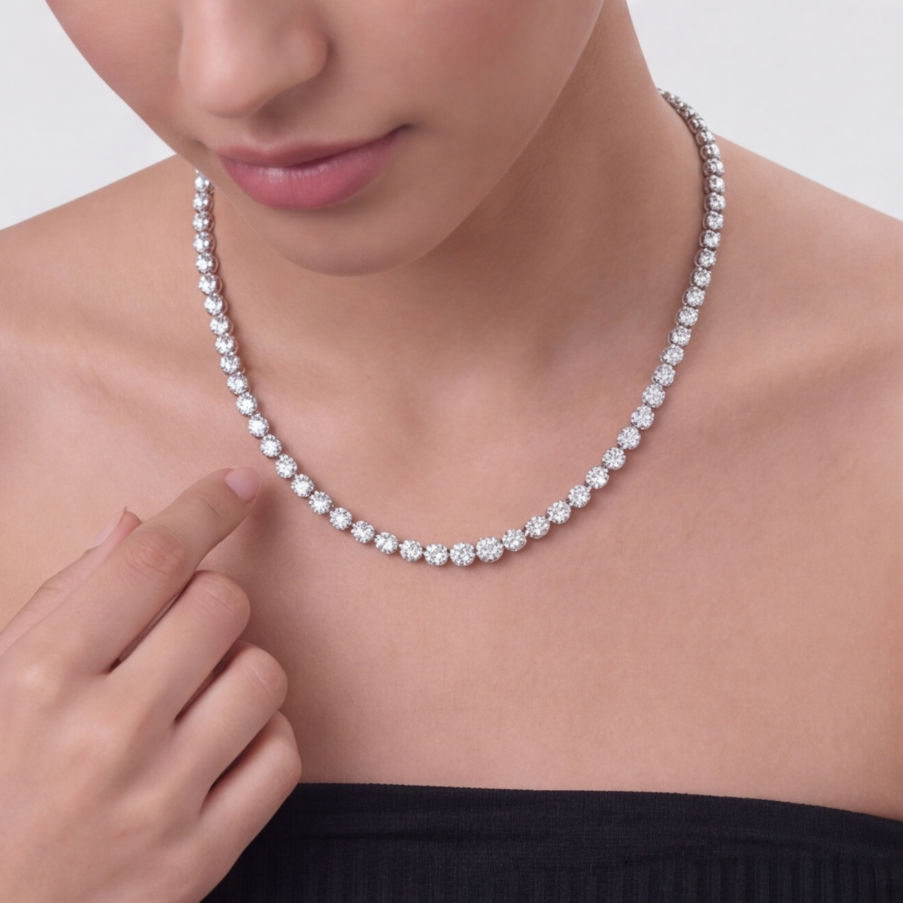 22 Ct. Lab-Grown Diamond Tennis Necklace (VS-EF)