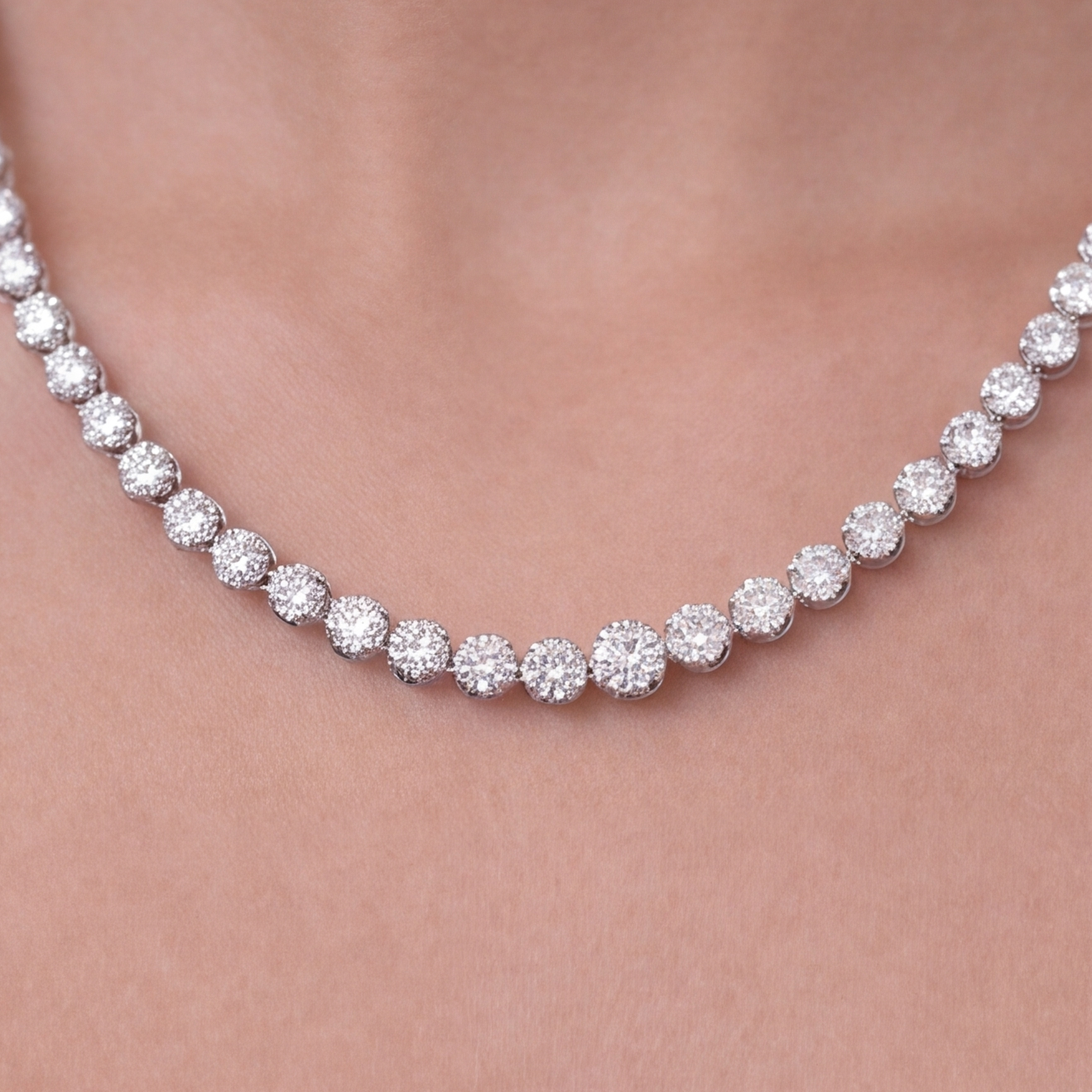 22 Ct. Lab-Grown Diamond Tennis Necklace (VS-EF)