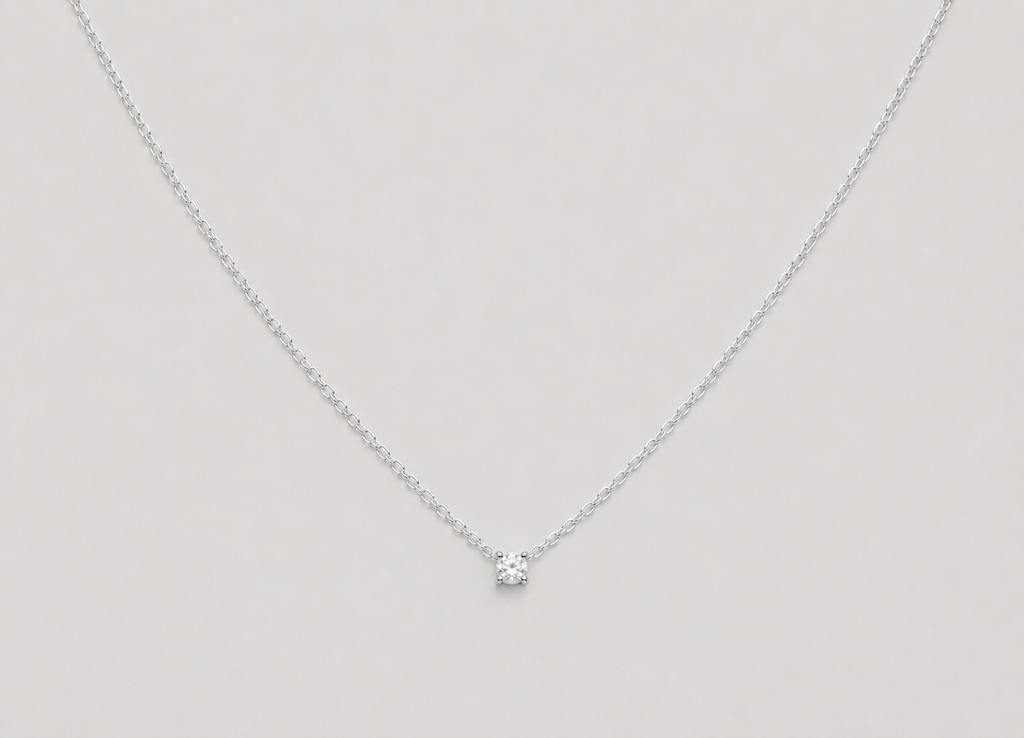 0.20 CT (VS–EF) Princess Cut Lab-Grown Diamond Solitaire Pendant Necklace for Women