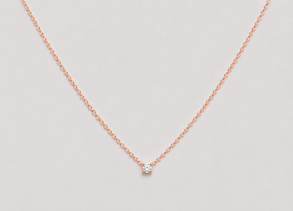 0.15CT (VS-EF) Round Cut Lab-Grown Diamond Solitaire Pendant Necklace for Women