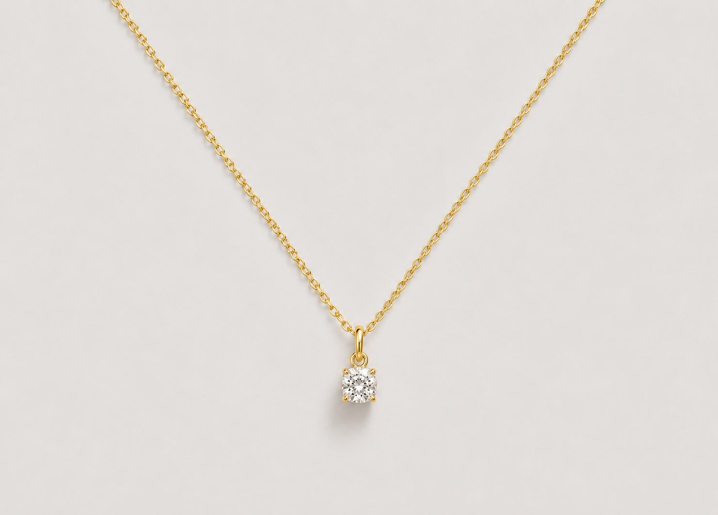 1.00 CT (VS–EF) Cushion Cut Lab-Grown Diamond Solitaire Pendant Necklace for Women