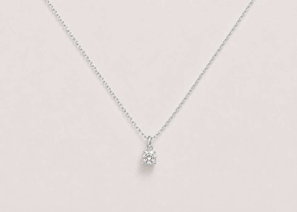1.00 CT (VS–EF) Cushion Cut Lab-Grown Diamond Solitaire Pendant Necklace for Women