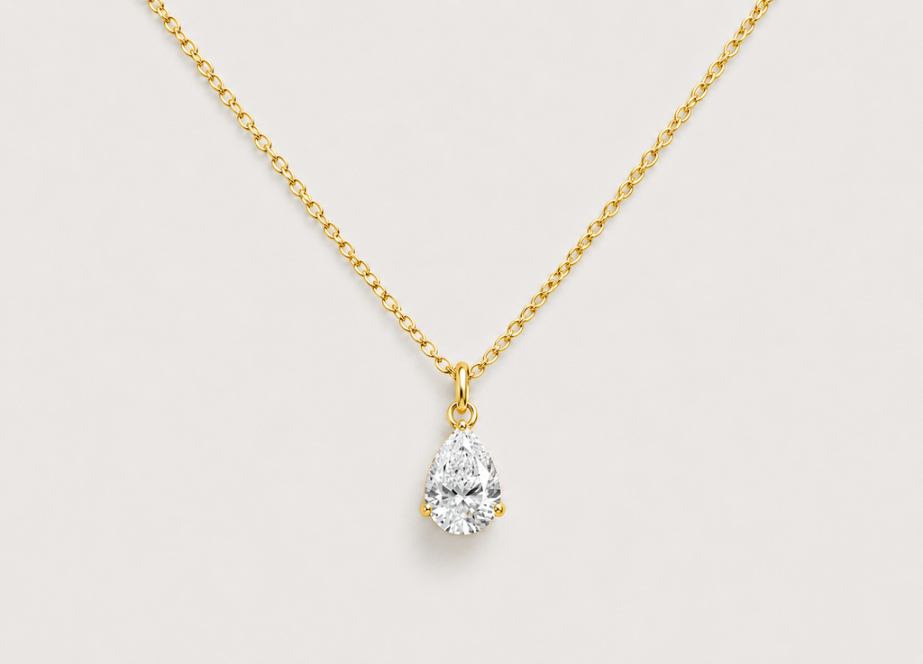 1.50 CT (VS–EF) Pear Cut Lab-Grown Diamond Solitaire Pendant Necklace for Women