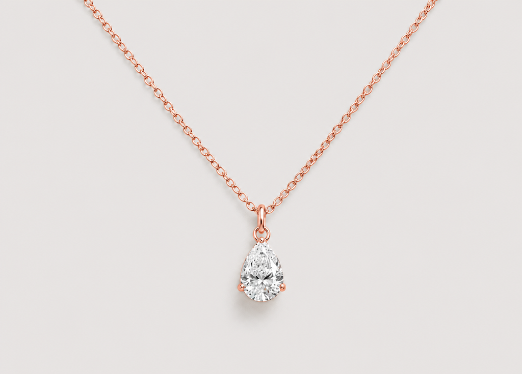 1.50 CT (VS–EF) Pear Cut Lab-Grown Diamond Solitaire Pendant Necklace for Women