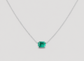 2 CT Emerald Cut Green Gemstone Pendant Necklace