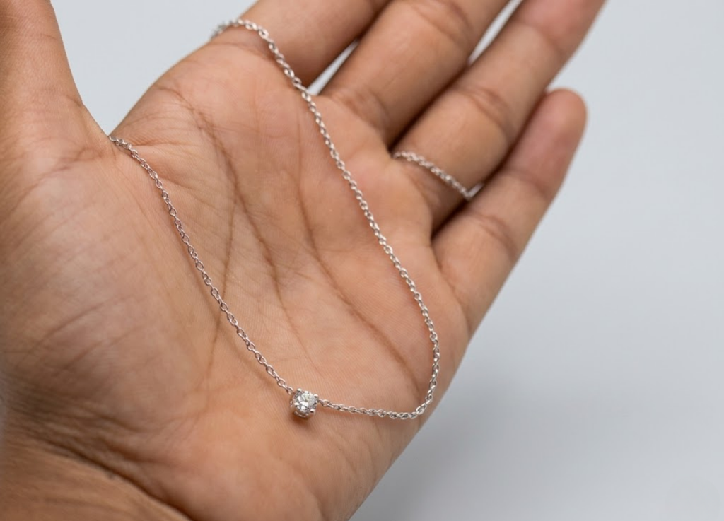 0.20 CT (VS–EF) Princess Cut Lab-Grown Diamond Solitaire Pendant Necklace for Women