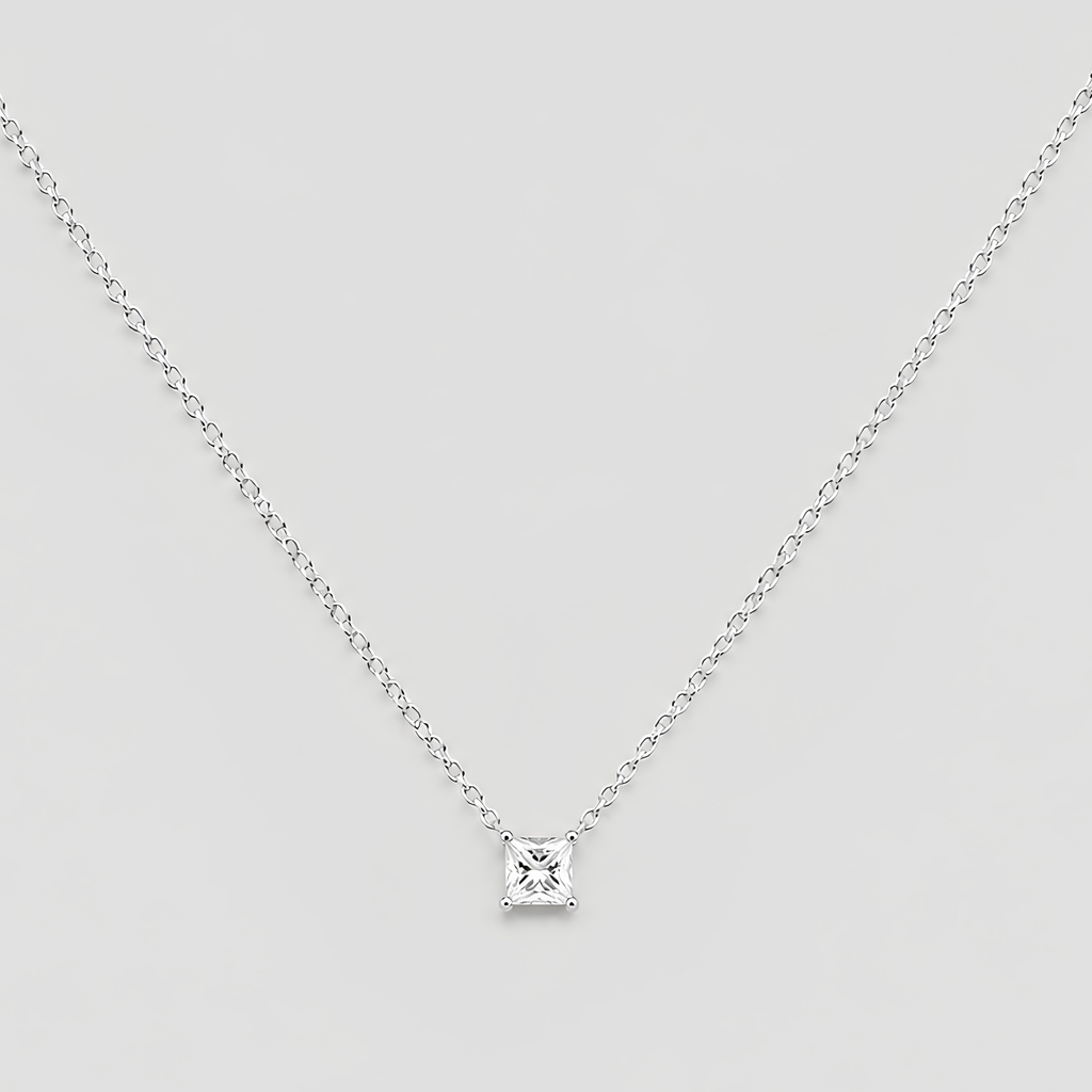Lab-Grown Diamond Princess-Cut Solitaire Pendant 0.20 Ct. (EF/VVS-VS)