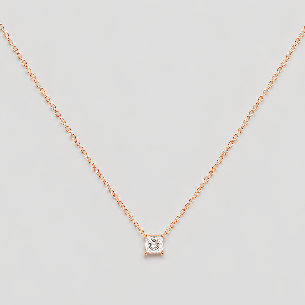 Lab-Grown Diamond Princess-Cut Solitaire Pendant 0.20 Ct. (EF/VVS-VS)