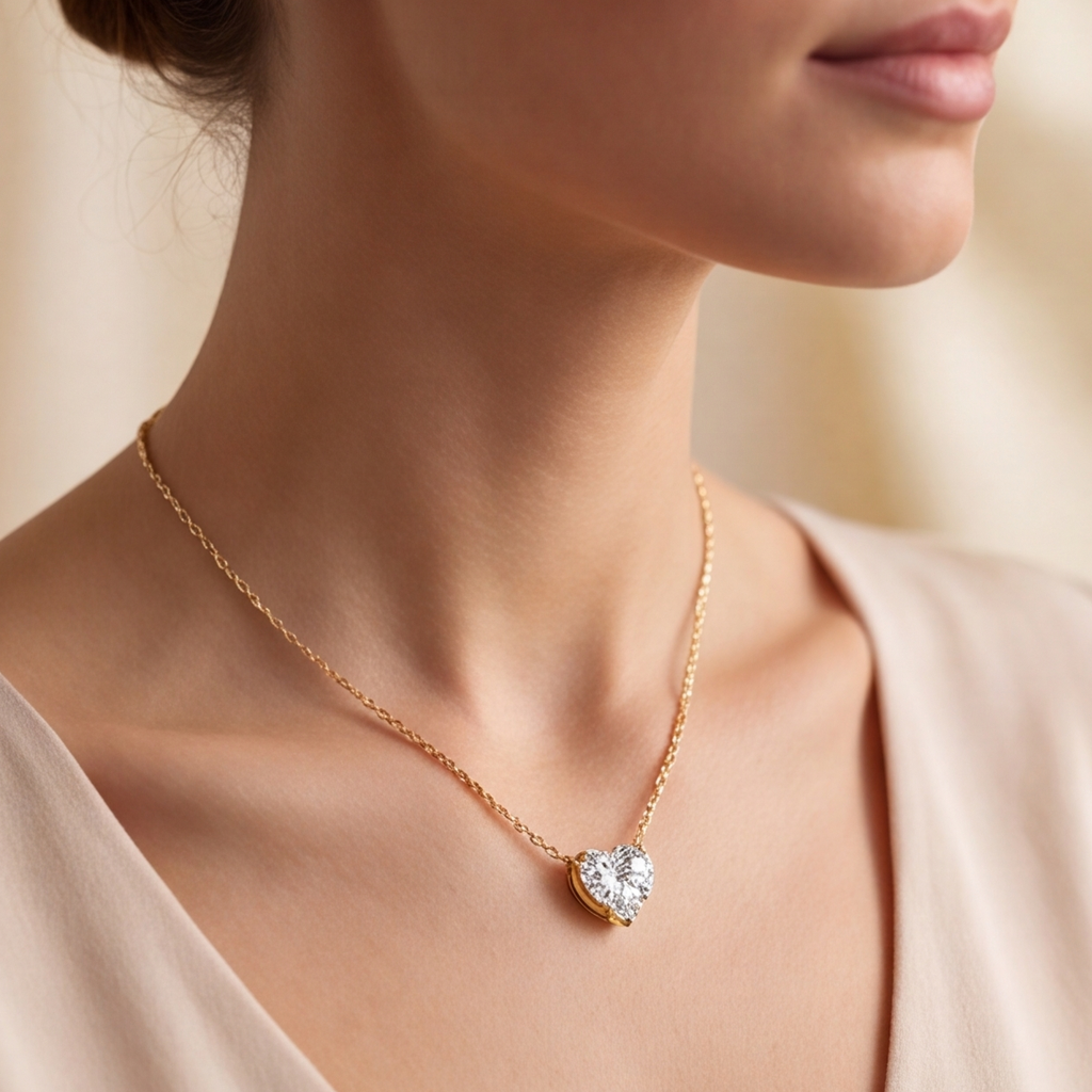 2 Ct. Heart Cut Lab Grown Diamond Solitaire Pendant Necklace (VS-EF)