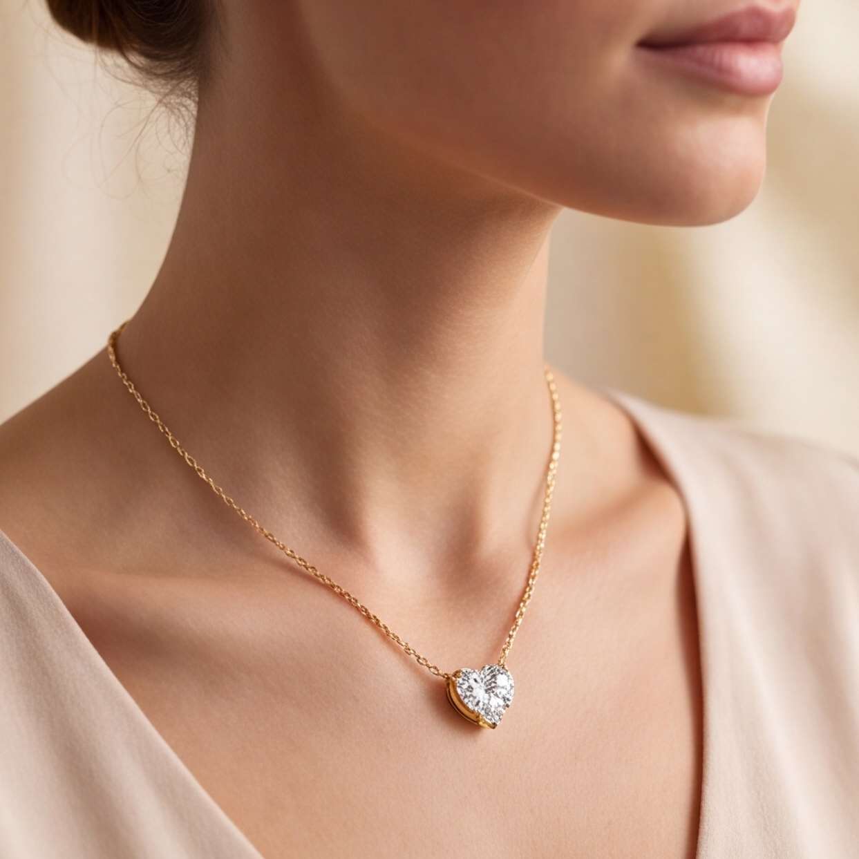 2 Ct. Heart Cut Lab Grown Diamond Solitaire Pendant Necklace (VS-EF)