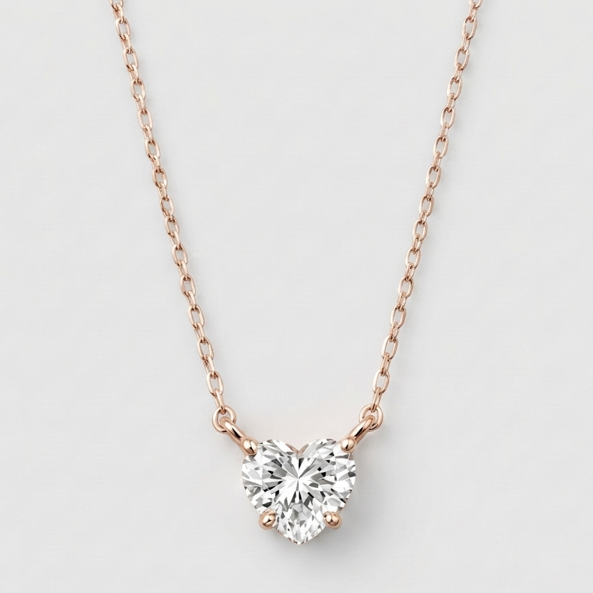 2 Ct. Heart Cut Lab Grown Diamond Solitaire Pendant Necklace (VS-EF)