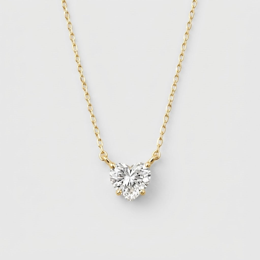 2 Ct. Heart Cut Lab Grown Diamond Solitaire Pendant Necklace (VS-EF)