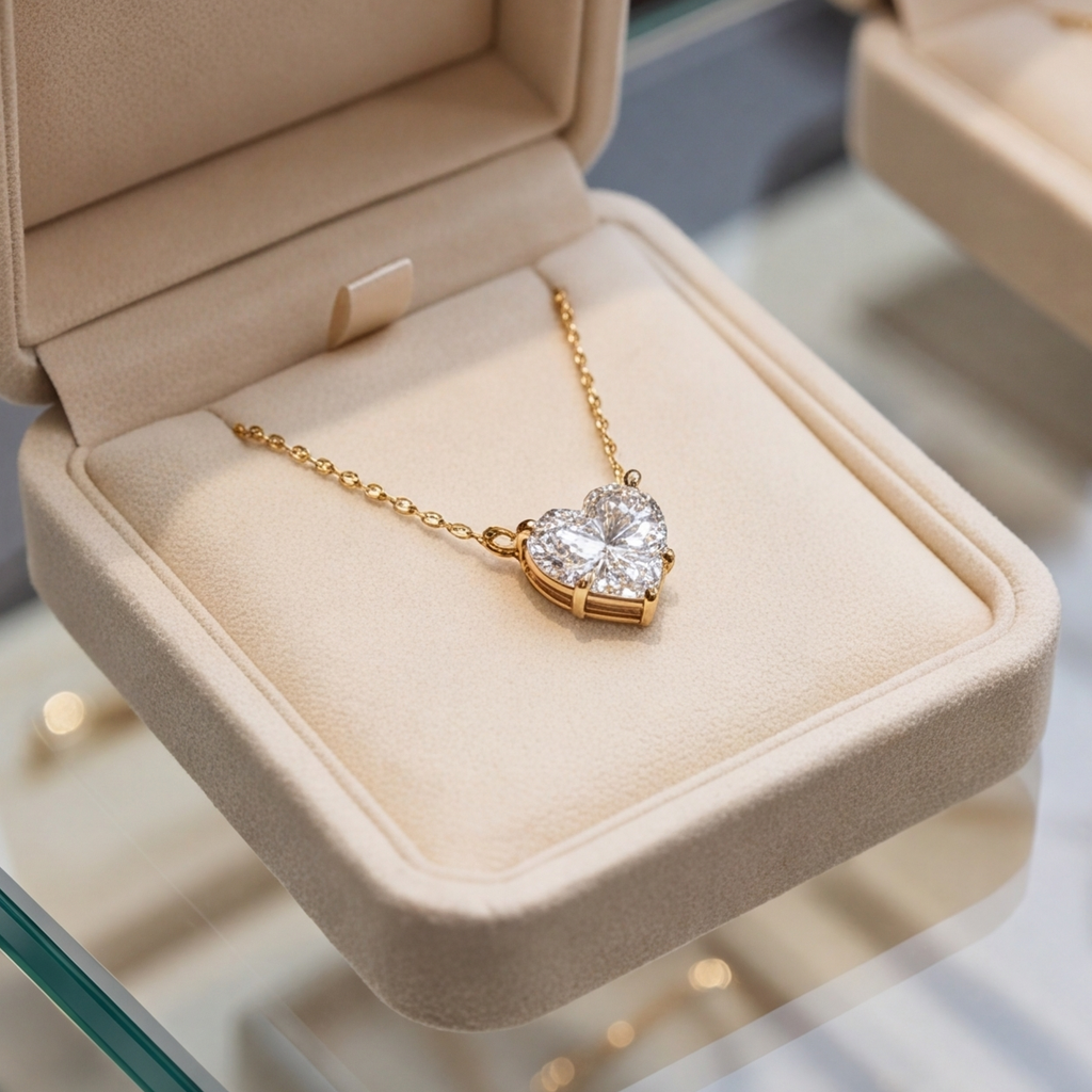 2 Ct. Heart Cut Lab Grown Diamond Solitaire Pendant Necklace (VS-EF)