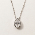 1 Ct. Pear Cut Lab Grown Diamond Solitaire Pendant Necklace (VS-EF)