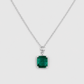 1 Ct. Emerald-Cut Emerald Solitaire Pendant Necklace