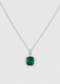 1 Ct. Emerald Cut Green Gemstone Pendant Necklace